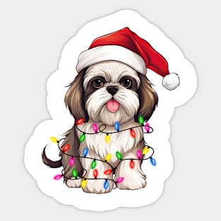 Christmas Shih Tzu Sticker